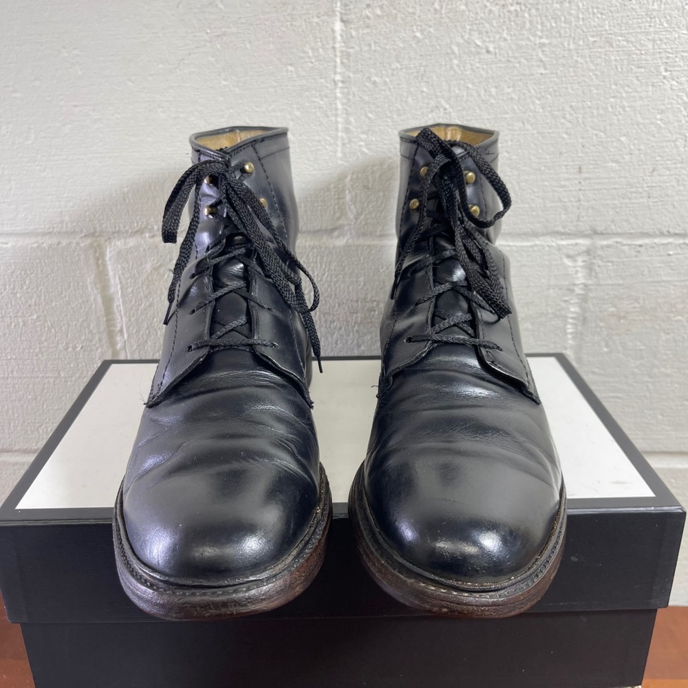 Frye Black Leather Lace-Up Men's Boots - Picture 3 of 13